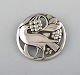 Early Georg Jensen brooch in sterling silver. Design number 53. Bird motif and 
grapes.