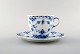 Royal Copenhagen Blue Fluted Full Lace Coffee Cup with saucer # 1/1035.

