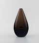 Salviati, Italy. Drop shaped vase in mocha brown mouth blown art glass. 1960 / 
70