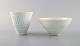 Freidl Holzer Kjellberg for Arabia. Vase and bowl in rice porcelain. Dated 1946.