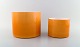 Kastrup / Holmegaard. A pair of large bowls in ocher yellow opaline glass. 
Danish design, 1960