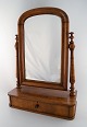 Large Danish mahogany adjustable mirror with drawer. Late 19th century.
