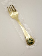Georg Jensen forgyldt sterling sølv års barne gaffel 1982