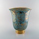 Sevres, Paris. Large art deco vase on foot in turquoise and gold. 1940