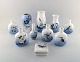 Royal Copenhagen and B&G / Bing & Grondahl. Collection of 10 vases and lidded 
jar with flowers and bird motifs.
