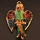 A pendant, shaped as a perrot, 14k gold with enamel