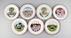 Villeroy & Boch Naif dinner service in porcelain. A set of seven lunch plates 
decorated with naivist motifs.
