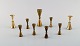 Jens H. Quistgaard. A collection of candlesticks in brass. Danish design, 
1960