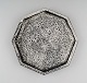 Svend Hammershøi for Kähler, Denmark. Rarely octagonal dish in glazed stoneware. 
Beautiful gray black double glaze. 1930 / 40