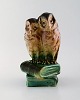 Michael Andersen. Rare figure in glazed ceramics. Two owls sitting on books. 
1930 / 40