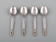 Set of four Georg Jensen "Acorn" coffee spoon in sterling silver. Dated 1933-44.