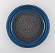 Mari Simmulson for Upsala-Ekeby. Dish in glazed stoneware with geometric 
pattern. Beautiful glaze in brown and blue shades. 1960