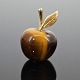 A pendant, shaped as a apple, 14k gold with tiger-eye