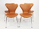 A set of 4 Seven Chairs - Model 3107 - Cognac Classic Leather - Arne Jacobsen - 
Fritz Hansen