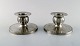 Just Andersen. A pair of art deco candlesticks in pewter. 1940