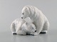 Allan Therkelsen for Royal Copenhagen. Rare porcelain figurine model 356. Two 
polar bear cubs.