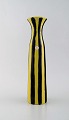 Gabriel Keramik, Sweden. "Tropik" vase in glazed ceramics. Striped design in 
yellow black glaze. 1950 / 60