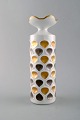 Meissen vase. Handpainted gold decoration. Geometric pattern. 20th century.
