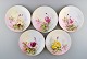 Five Royal Worcester plates with floral motifs. Ca. 1930