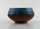 Nils Kähler for Kähler, HAK. Glazed bowl with sgrafitto in beautiful turquoise 
glaze. 1960