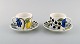 Birger Kaipiainen for Arabia. Two "Paratiisi" cups with saucer in porcelain. 
Late 20th century.
