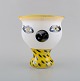 Ulrica Hydman Vallien for Kosta Boda. Unique vase with face in mouth blown art 
glass. 1980