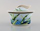 Gianni Versace for Rosenthal. "Jungle" porcelain sugar bowl with gold decoration 
and green leaves. Late 20th century.
