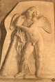 Golden Age Academy pencil drawing on paper.
Angel. Frieze after Thorvaldsen. Dated 1852.
