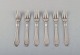 Georg Jensen Continental cutlery. Six cake forks in hammered sterling silver.
