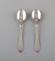 Georg Jensen "Continental" cutlery. Two tea spoons in hammered sterling silver. 
