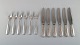 Georg Jensen "Rope" cutlery. Six person dinner service in sterling silver. Dated 
1915-1930.
