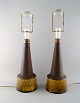 Nils Kähler for Kähler, HAK. A pair of large glazed ceramic lamps. 1960