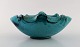 Svend Hammershøi for Kähler, Denmark. Bowl in glazed stoneware. Beautiful green 
black double glaze 1930 / 40