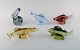 Paul Hoff for "Svenskt Glass". Five art glass figures shaped as fish. WWF. Mid 
20th century.
