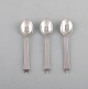 Georg Jensen "Pyramid" silver cutlery. Three coffee spoons in sterling silver. 
