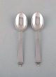 Georg Jensen "Pyramid" silver cutlery. Two tea spoons in sterling silver. 

