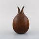 Gunnar Nylund for Rörstrand. Onion shaped vase in glazed ceramics. Beautiful 
glaze in brown shades. 1960