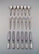 Georg Jensen "Cactus" cutlery. Complete lunch service for six people in sterling 
silver.
