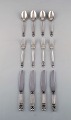 Georg Jensen "Acorn" cutlery in sterling silver. Complete lunch service for four 
people.
