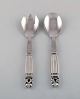 Georg Jensen "Acorn" salad set in sterling silver and stainless steel. 
