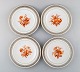 Four antique Meissen plates in pierced porcelain with hand-painted floral motifs 
and beaded border. Museum Quality. Dated 1773-1814.

