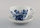 Large and rare Meissen "Blue Onion" morning cup / chocolate cup with saucer in 
hand-painted porcelain. Early 20th century.
