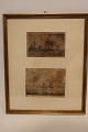 2 stk. radering af Vilhelm Kyhn
Begge raderinger er meget stemningsfyldte
Den øverste er fra 1849, og den nederste er fra 
1853
Peter Vilhelm Carl Kyhn (1819-1903)
Hele rammens mål: 
H: 36cm
B: 30cm
