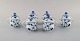 A set of 6 Royal Copenhagen Blue Fluted plain lidded boullion cups # 1/64.

