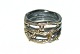 Zeus Tribeca ring Sølv Design: By Birdie Sort Rhodineret og 14 karat Guld med 
Guld tråd, Guld kugle og 3 Brilliant