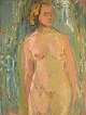 Per Lindekrantz (b. 1913, 1994), Swedish artist. Oil on board. Nude Study. 
1960