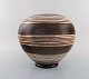 Kähler, HAK. Large glazed stoneware vase in modern striped design. 1930 / 40
