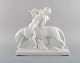 Max Hermann Fritz for Fraureuth, Germany. Large art nouveau blanc de chine 
figurine. Bacchus on panther. Designed 1919.
