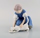 Bing & Grondahl porcelain figure. Girl with cat. 1920 / 30