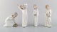 Lladro og Nao, Spanien. Fire porcelænsfigurer af børn. 1980/90